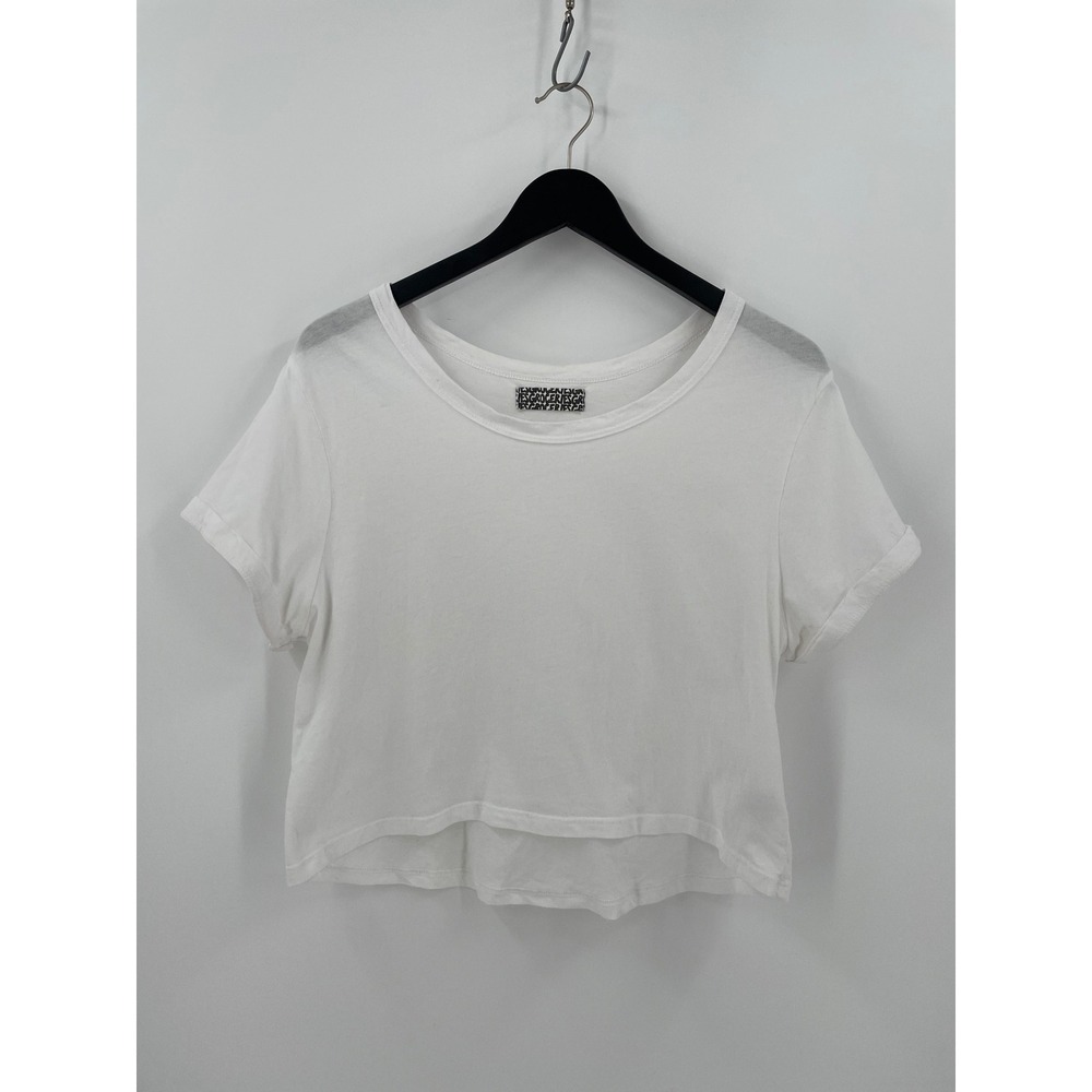 Groceries Apparel White Organic Cotton Crop Top High Low Tee XS/S Made in USA
